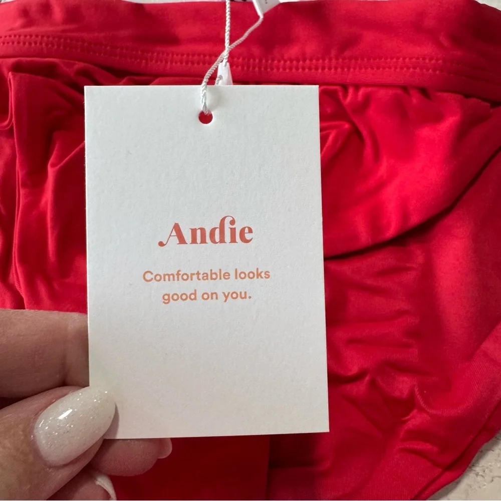 Andie Swim the Banded Cheeky Bikini Bottom‎ NWT size XL Cherry Red Swimsuit